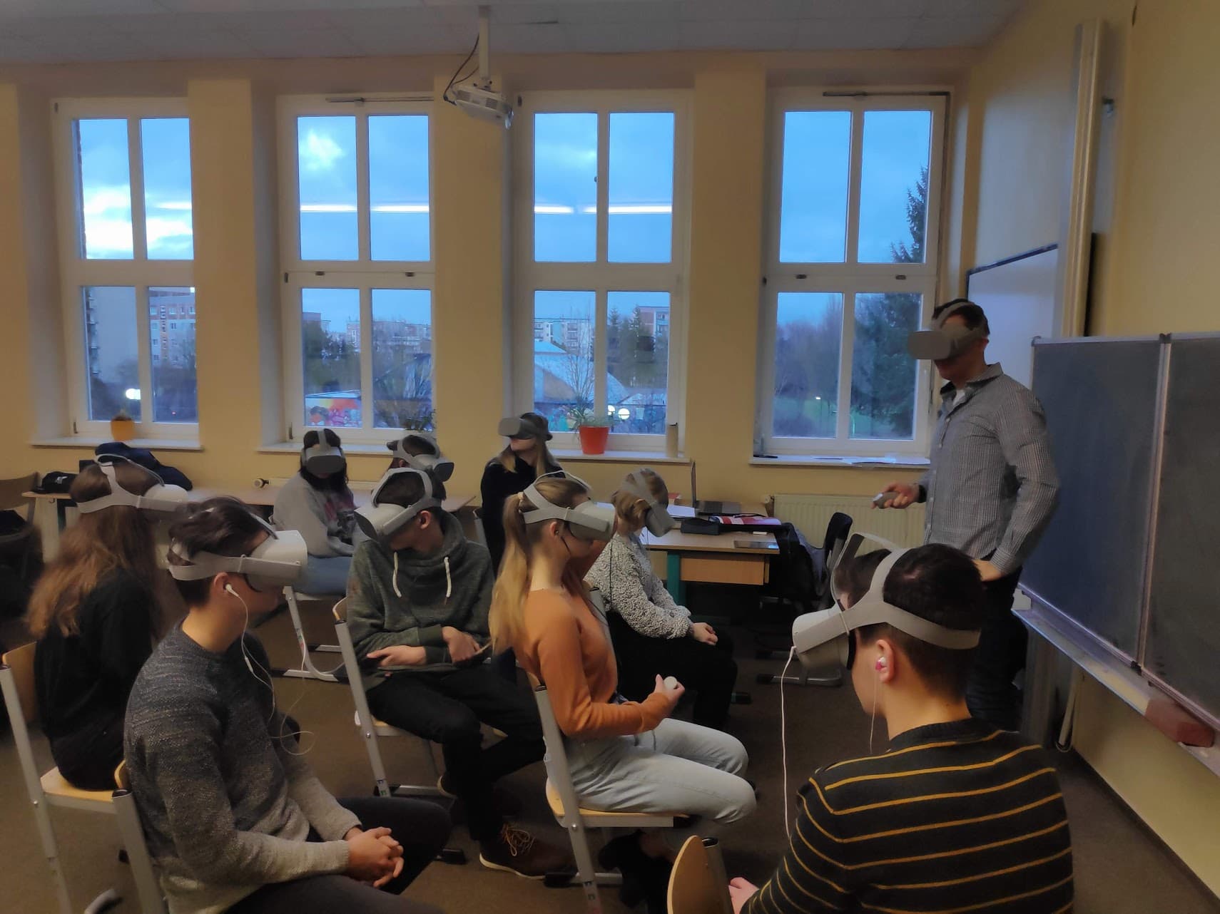 VR headsets in use in the classroom